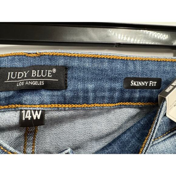 Judy Blue Womens 14W Blue High Waist Skinny Fit Stretch Jeans Classic Clean Look - Picture 3 of 4
